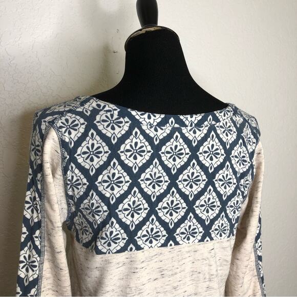 Hatley oatmeal marled navy orange trim knit tunic top size Small - Picture 7 of 15